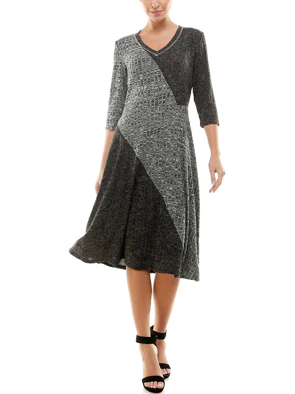 Women's Zip-Up SweatersWomens Knit Mid Calf Sweaterdress