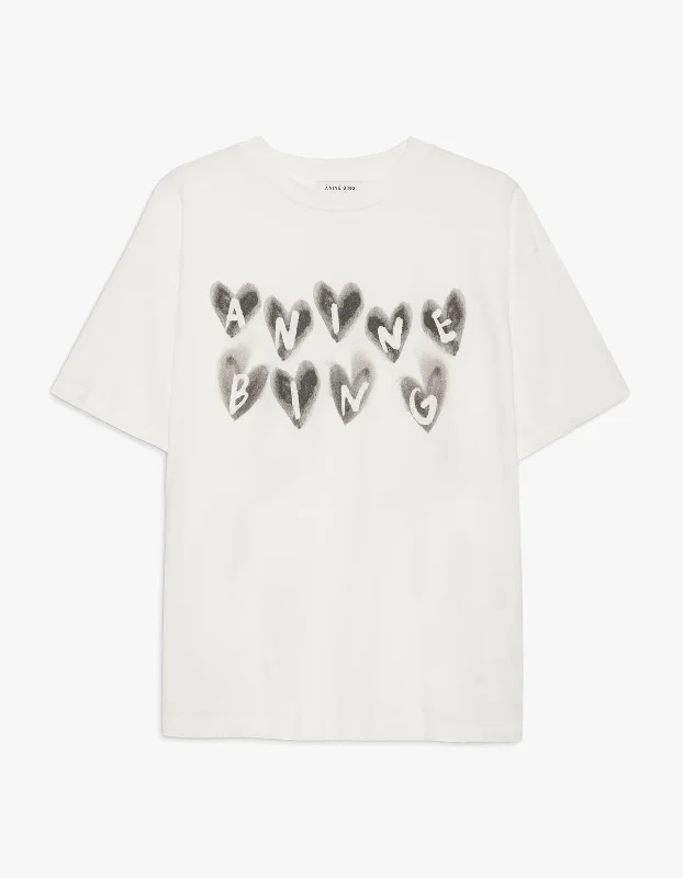 Women's Blouse with FlouncesCade Tee Hearts - Ivory